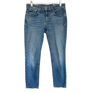 Rag & Bone Dre Low-Rise Ankle Slim Boyfriend Jeans Clean Marie Light Wash 26